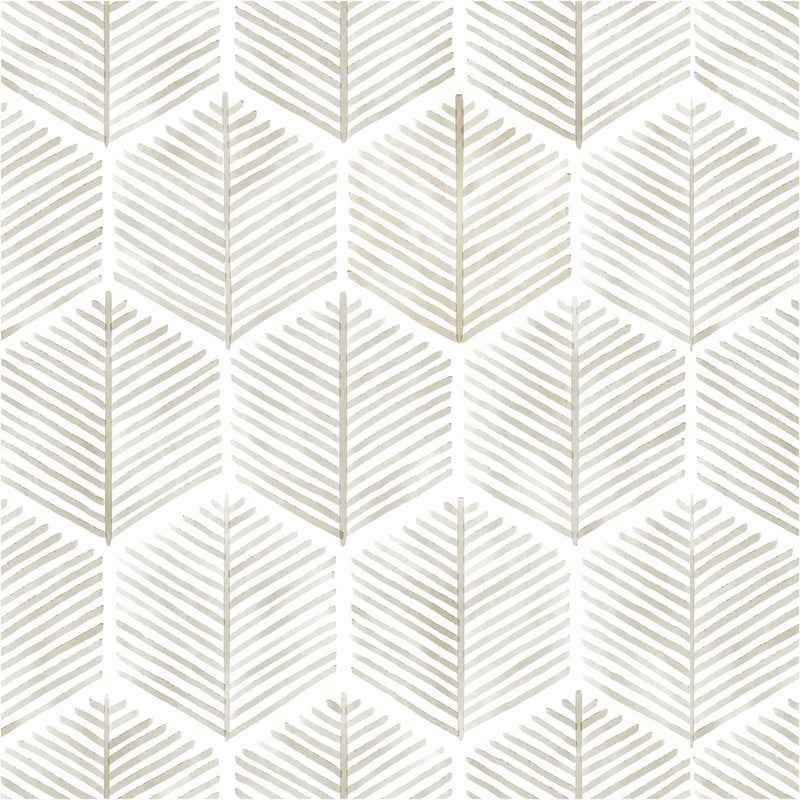 OSECAGE Modern Peel and Stick Wallpaper 17.3''×591'' Self Adhesive Wallpaper Boho Contact Paper Beige and White Geometric Wall Paper Removable Decorative Wallpapers for Bedroom Bathroom Cabinets Decor Vinyl - Image 1